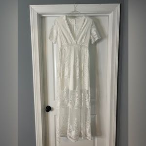 NEW White vintage style maxi dress